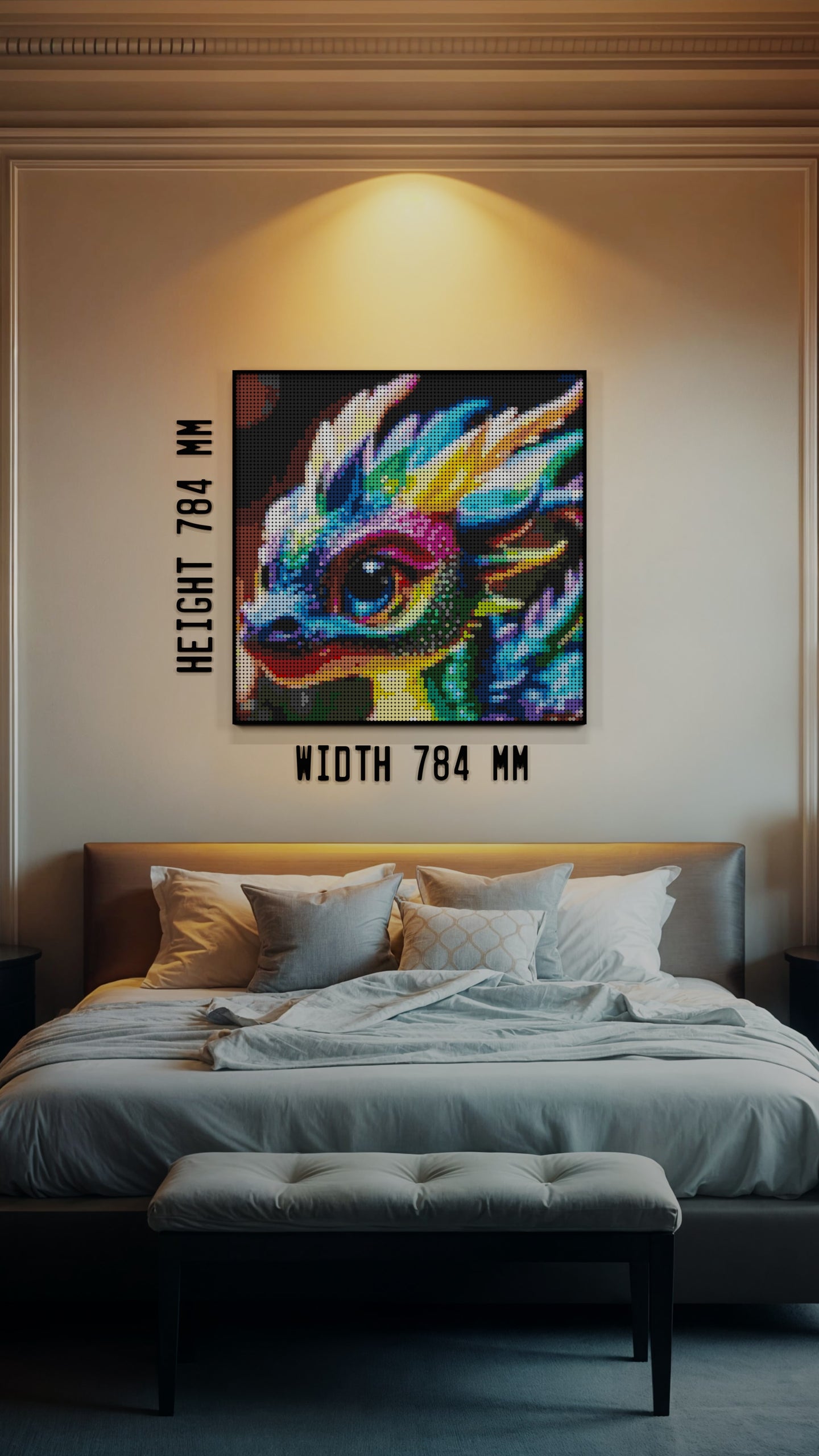 Neon Hatchling LEGO® Style mosaic creative DIY building set